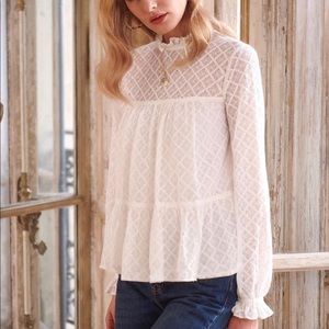 Sezane Gabbie Lace blouse Size Small
